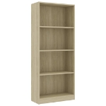 Libreria 4 Ripiani Rovere Sonoma 60x24x142 cm Legno Multistrato