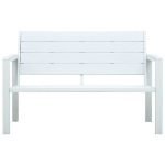 Panchina da Giardino 120 cm in HDPE Bianca Aspetto Legno