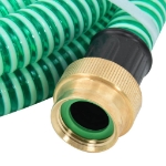 Tubo di Aspirazione con Raccordi in Ottone Verde 1,1" 7 m PVC