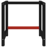 Telaio per Banco da Lavoro in Metallo 80x57x79 cm Nero e Rosso