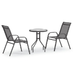 Set da Bistrot per Giardino 3 pz Grigio