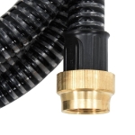 Tubo di Aspirazione con Connettori in Ottone 4 m 25 mm Nero