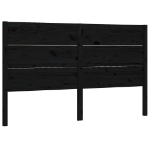 Testiera per Letto Nera 146x4x100 cm in Legno Massello di Pino
