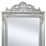 Specchio Autoportante Stile Barocco 160x40 cm Argento