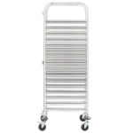 Carrello da Cucina per 16 Vassoi 38x55x163 cm in Acciaio Inox