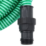 Tubo di Aspirazione con Raccordi in Ottone Verde 11" 10 m PVC