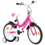 Bici per Bambini 16 Pollici Nera e Rosa