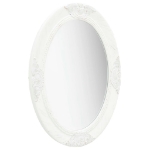 Specchio da Parete Stile Barocco 50x70 cm Bianco