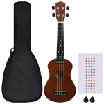 Set Ukulele Soprano con Borsa per Bambini Legno Scuro 23"