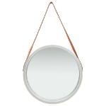 Specchio da Parete con Cinghia 50 cm Argento