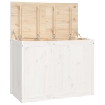 Contenitore per Bucato Bianco 88,5x44x66 cm Legno Massello Pino