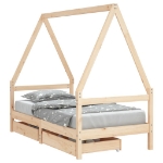 Giroletto per Bambini con Cassetti 80x160cm Legno Massello Pino