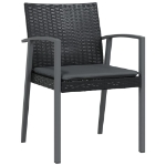 Sedie da Giardino con Cuscini 6pz Nere 56,5x57x83 cm Polyrattan