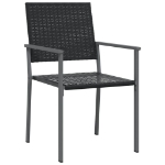 Sedie da Giardino 6 pz Nere 54x62,5x89 cm in Polyrattan