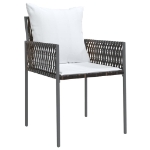 Sedie da Giardino con Cuscini 4pz Marroni 54x61x83cm Polyrattan