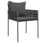 Sedie da Giardino con Cuscini 4pz Nere 54x61x83cm in Polyrattan