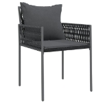 Sedie da Giardino con Cuscini 6pz Nere 54x61x83cm in Polyrattan