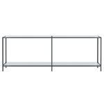 Tavolo Consolle Bianco 220x35x75,5 cm in Vetro Temperato