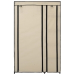 Armadio Pieghevole Crema 110x45x175 cm in Tessuto