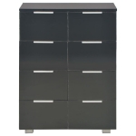 Credenza con Finitura Lucida Nera 60x35x80 cm in Truciolato