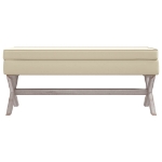 Sgabello Portaoggetti Beige 110x45x49 cm Lino