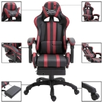 Sedia da Gaming con Poggiapiedi Rosso Vino in Similpelle