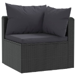 Set Divani da Giardino 2 pz con Cuscini in Polyrattan Nero