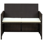 Set Divani da Giardino 4 pz con Cuscini in Polyrattan Marrone