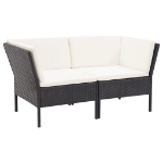 Set Divani da Giardino 6 pz con Cuscini in Polyrattan Nero