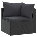 Set Divani da Giardino 4 pz con Cuscini in Polyrattan Nero