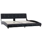 Letto con Materasso Nero in Similpelle 180x200 cm