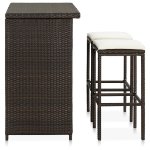 Set da Bar 3 pz in Polyrattan Marrone