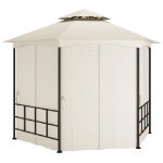 Gazebo con Pareti Laterali 3,1x2,7 m Crema