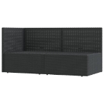 Set da Giardino 2 pz con Cuscini Nero in Polyrattan