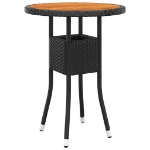 Set da Pranzo per Giardino 3 pz in Polyrattan Nero