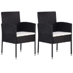 Set da Pranzo Giardino 3 pz Polyrattan e Massello Acacia Nero