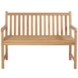 Panca da Giardino con Cuscino Nero 120 cm Legno di Teak
