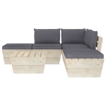 Set Divani da Giardino su Pallet 6 pz con Cuscini Legno Abete