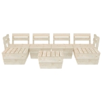 Set Divani da Giardino su Pallet 7 pz in Legno Abete Impregnato