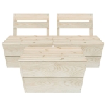 Set Divani da Giardino su Pallet 3 pz in Legno Abete Impregnato