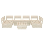 Set Divani da Giardino su Pallet 7 pz in Legno Abete Impregnato