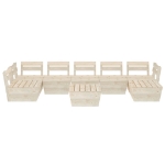 Set Divani da Giardino su Pallet 8 pz in Legno Abete Impregnato