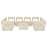 Set Divani da Giardino su Pallet 9 pz in Legno Abete Impregnato