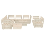 Set Divani da Giardino su Pallet 10 pz in Legno Abete Impregnato