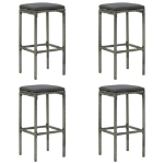 Set Bar da Giardino 5 pz con Cuscini Grigio