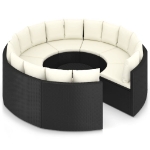 Set Divani da Giardino 9 pz con Cuscini in Polyrattan Nero