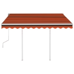 Tenda da Sole Retrattile Manuale Pali 3x2,5 m Arancio Marrone