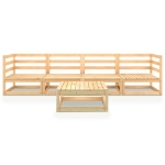 Set Divani da Giardino 5 pz in Legno Massello di Pino