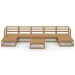 Set Divani da Giardino 8 pz in Legno Massello di Pino