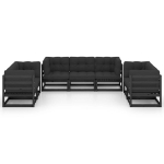 Set Divani da Giardino 7 pz con Cuscini Legno Massello di Pino